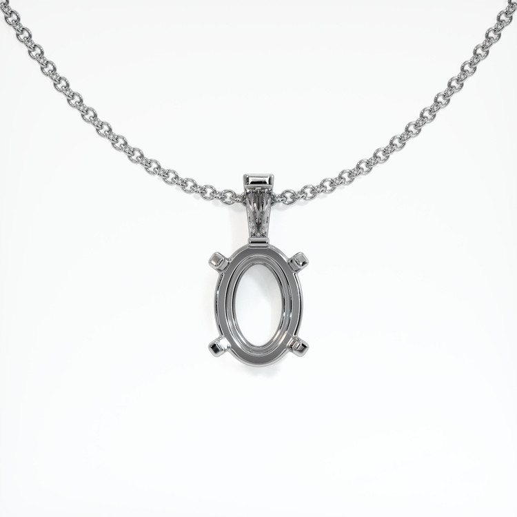 18K White Gold Accent Stones Pendant Setting