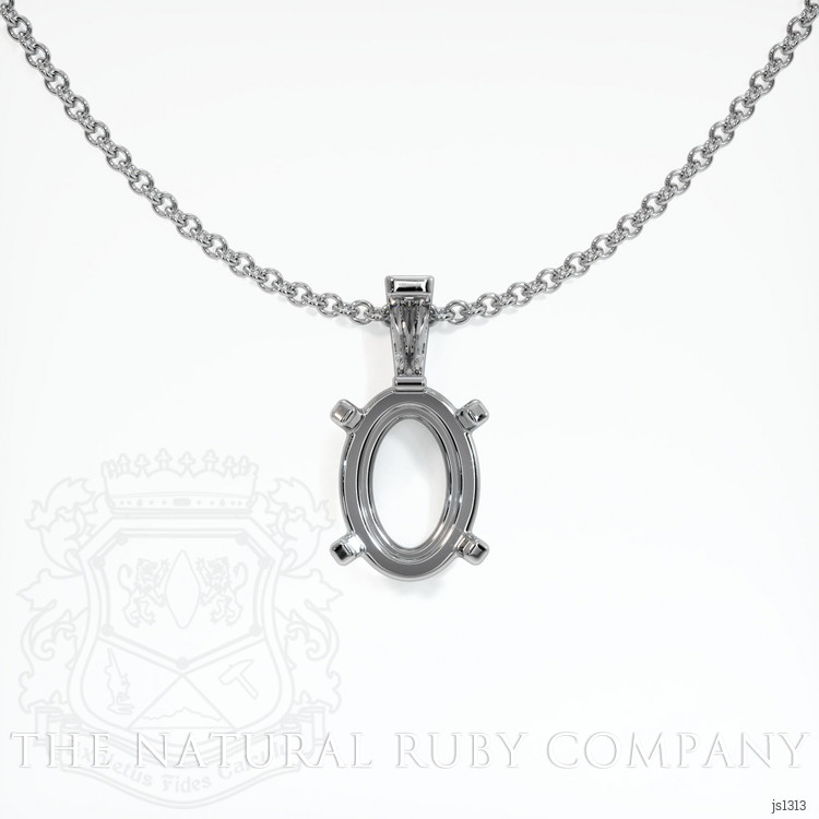 18K White Gold Accent Stones Pendant Setting