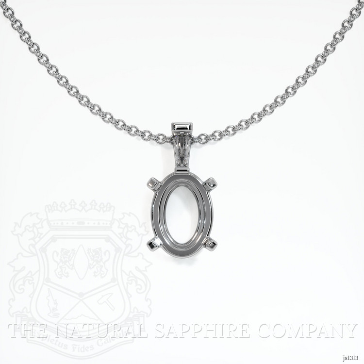 18K White Gold Accent Stones Pendant Setting