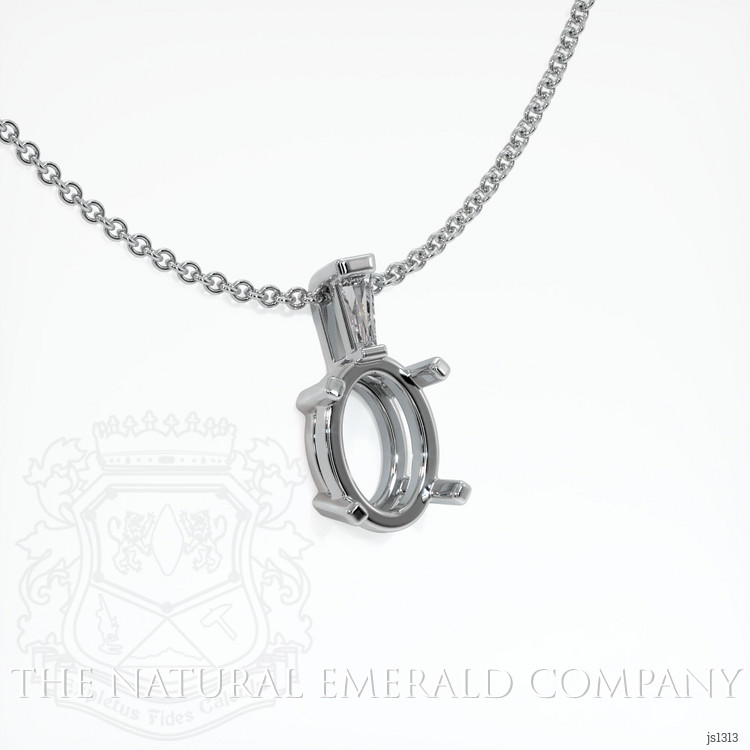 18K White Gold Accent Stones Pendant Setting