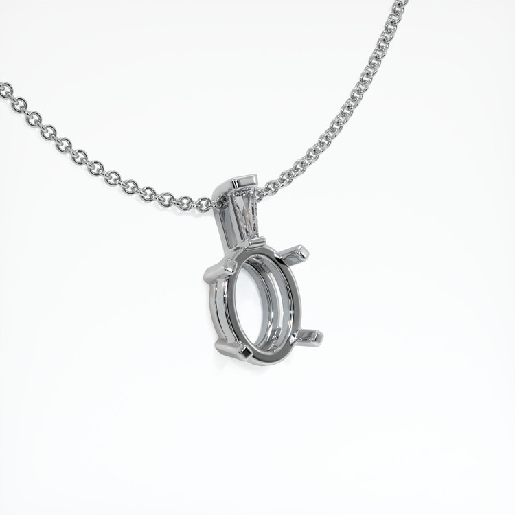 18K White Gold Accent Stones Pendant Setting