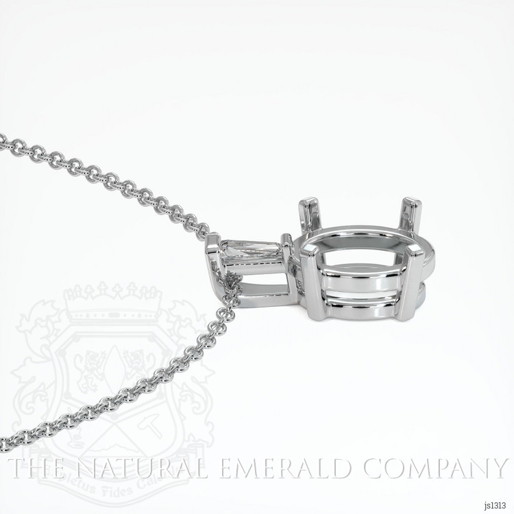 18K White Gold Accent Stones Pendant Setting
