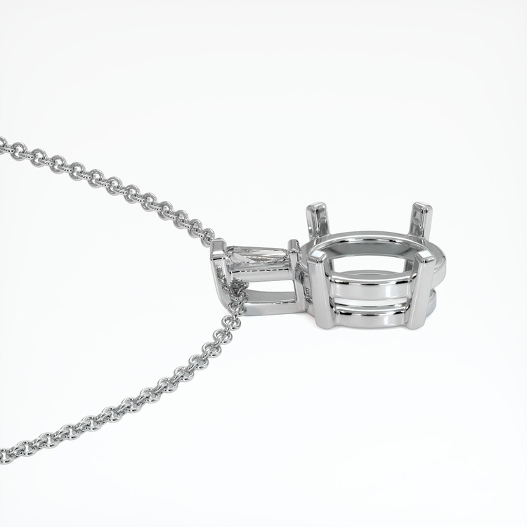 18K White Gold Accent Stones Pendant Setting