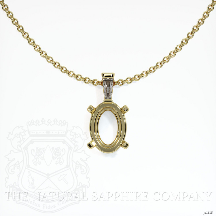 14K Yellow Gold Accent Stones Pendant Setting