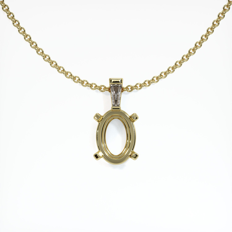 14K Yellow Gold Accent Stones Pendant Setting