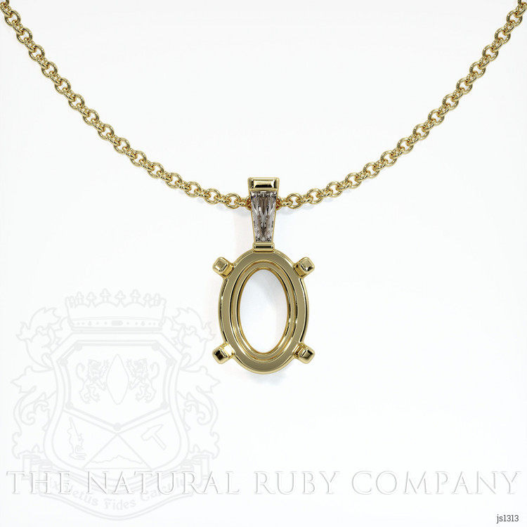 14K Yellow Gold Accent Stones Pendant Setting