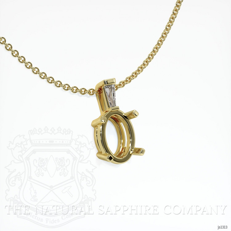 14K Yellow Gold Accent Stones Pendant Setting