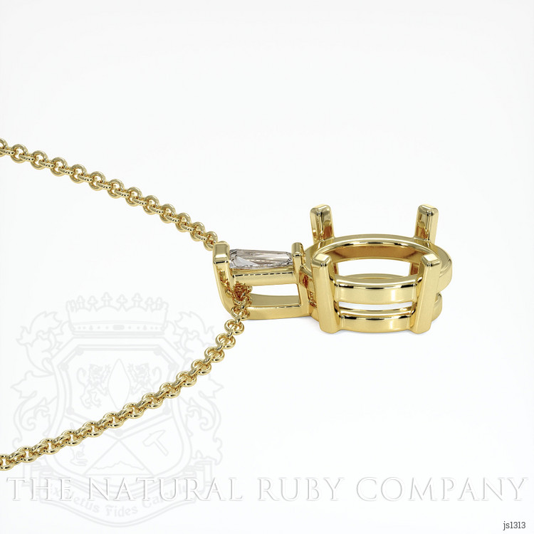 14K Yellow Gold Accent Stones Pendant Setting