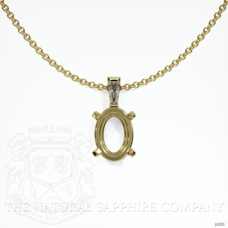 18K Yellow Gold Accent Stones Pendant Setting