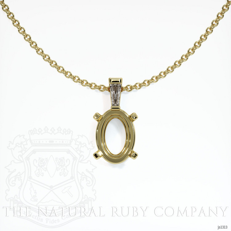 18K Yellow Gold Accent Stones Pendant Setting