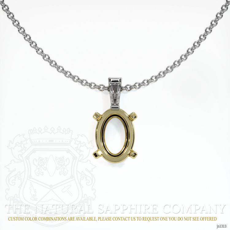 14K Yellow & White Accent Stones Pendant Setting