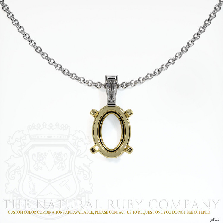 14K Yellow & White Accent Stones Pendant Setting