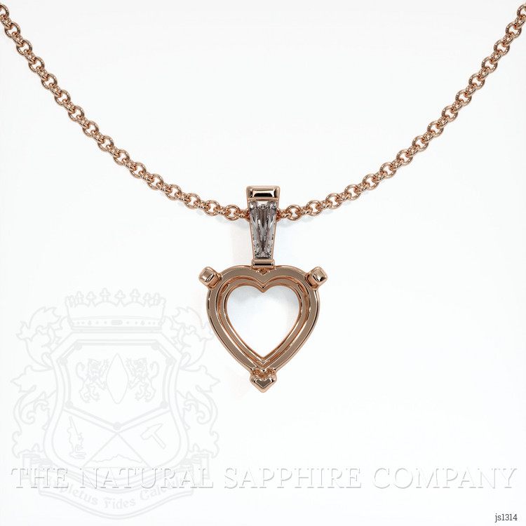 14K Rose Gold Accent Stones Pendant Setting