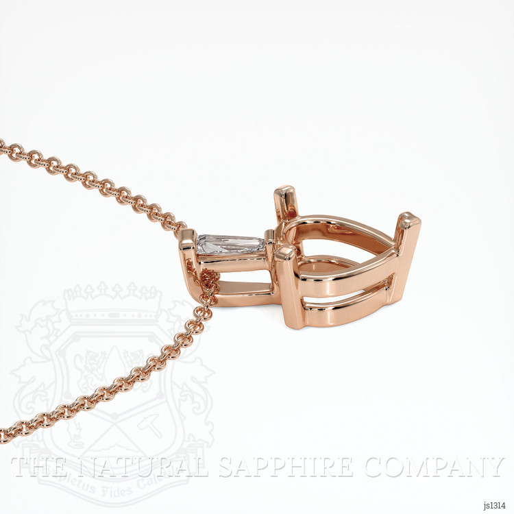 14K Rose Gold Accent Stones Pendant Setting
