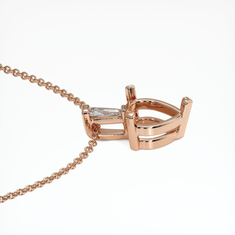 14K Rose Gold Accent Stones Pendant Setting