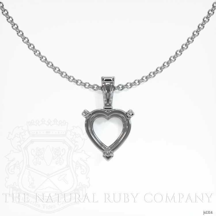 14K White Gold Accent Stones Pendant Setting