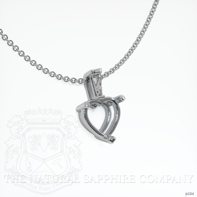 14K White Gold Accent Stones Pendant Setting