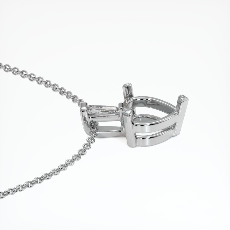 14K White Gold Accent Stones Pendant Setting