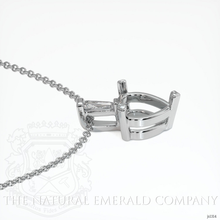 18K White Gold Accent Stones Pendant Setting
