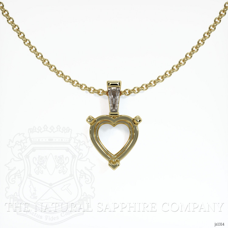 14K Yellow Gold Accent Stones Pendant Setting