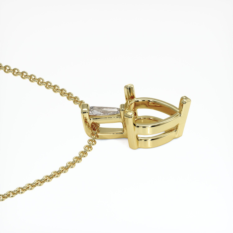 14K Yellow Gold Accent Stones Pendant Setting