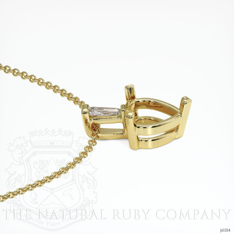 14K Yellow Gold Accent Stones Pendant Setting