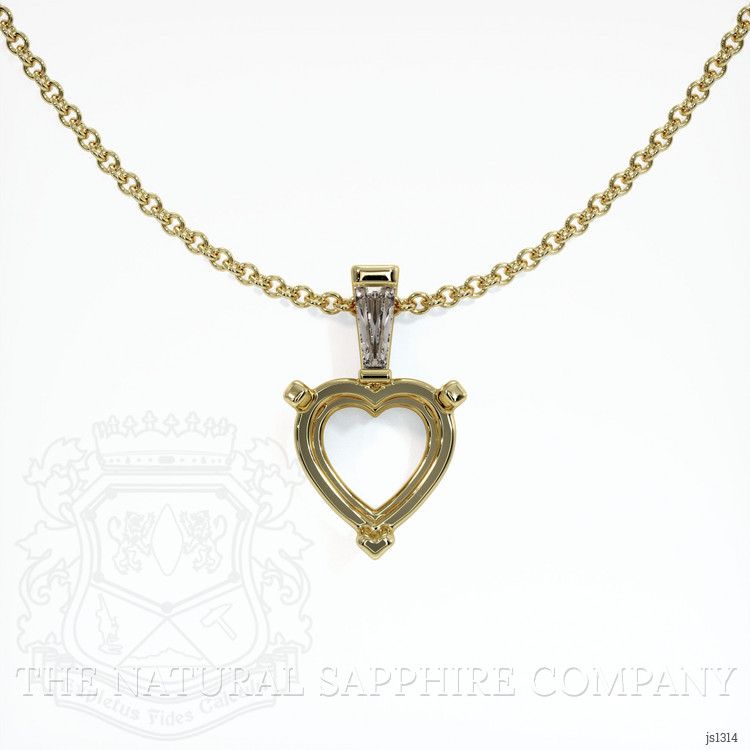 18K Yellow Gold Accent Stones Pendant Setting
