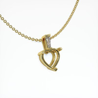 18K Yellow Gold Accent Stones Pendant Setting Image