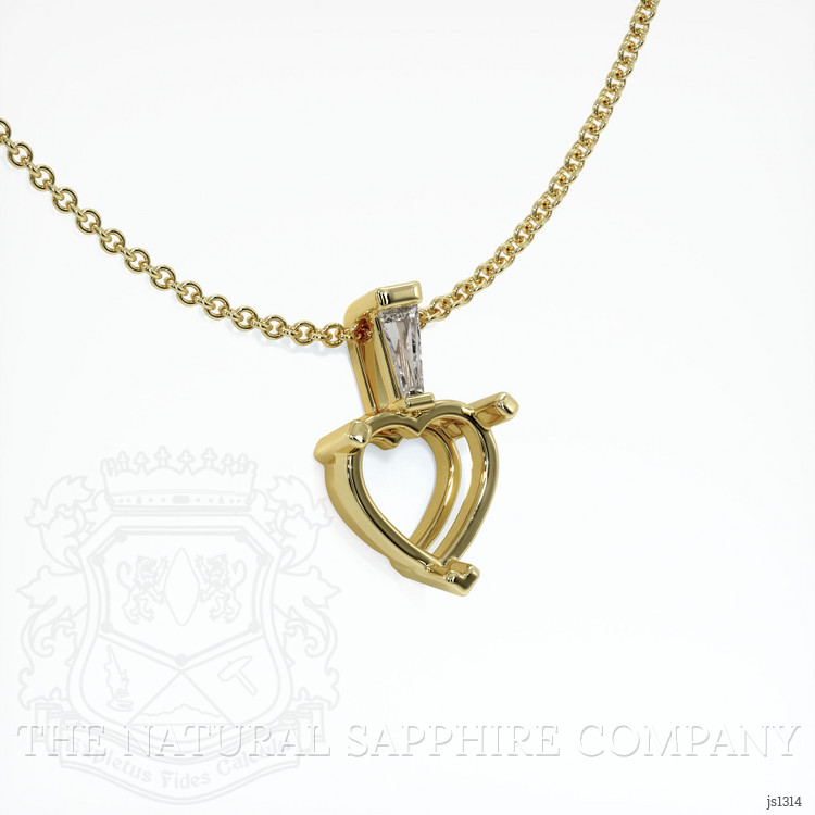 18K Yellow Gold Accent Stones Pendant Setting