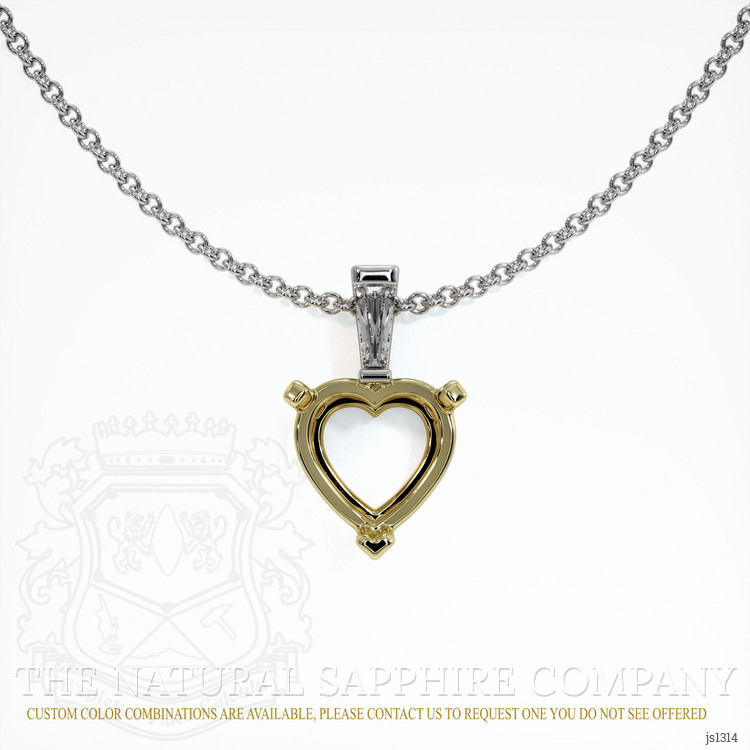 14K Yellow & White Accent Stones Pendant Setting