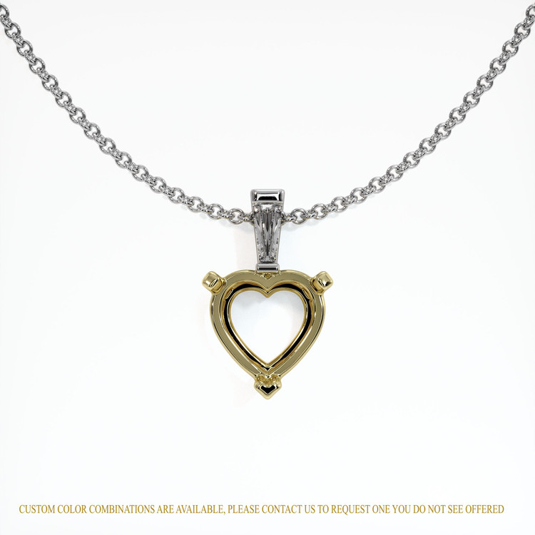 14K Yellow & White Accent Stones Pendant Setting