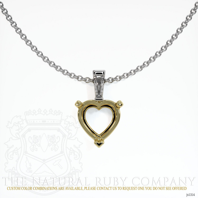 14K Yellow & White Accent Stones Pendant Setting