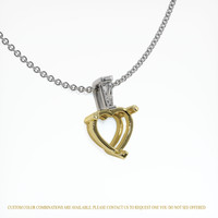 14K Yellow & White Accent Stones Pendant Setting Image