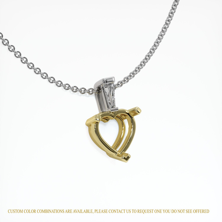 14K Yellow & White Accent Stones Pendant Setting