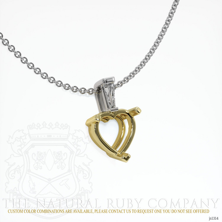 14K Yellow & White Accent Stones Pendant Setting