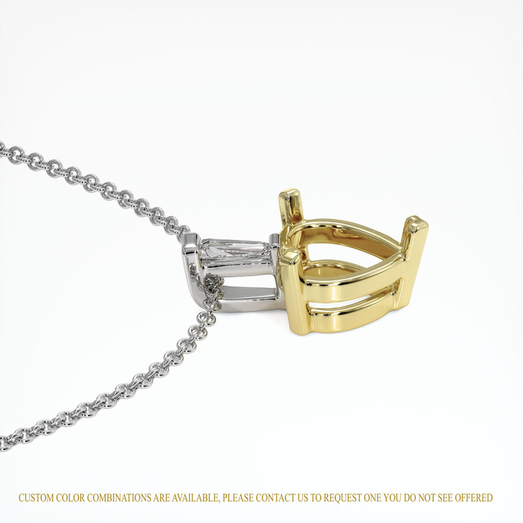 14K Yellow & White Accent Stones Pendant Setting