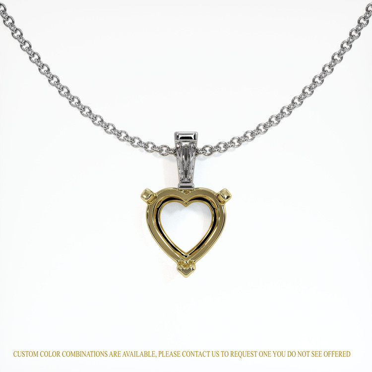 18K Yellow & White Accent Stones Pendant Setting