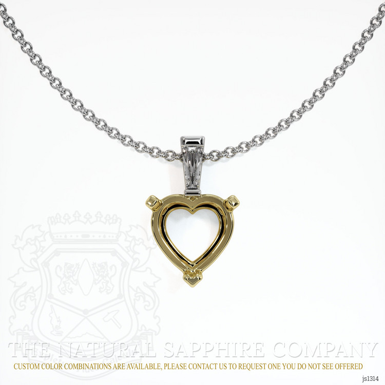 18K Yellow & White Accent Stones Pendant Setting