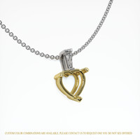 18K Yellow & White Accent Stones Pendant Setting Image