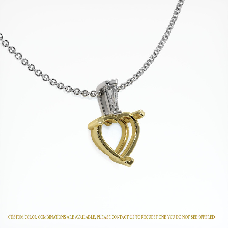 18K Yellow & White Accent Stones Pendant Setting