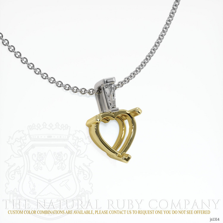 18K Yellow & White Accent Stones Pendant Setting