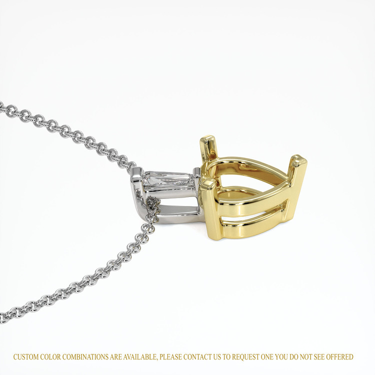 18K Yellow & White Accent Stones Pendant Setting