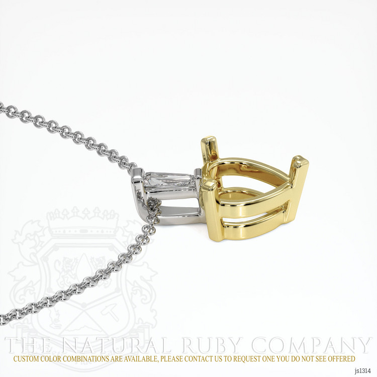 18K Yellow & White Accent Stones Pendant Setting