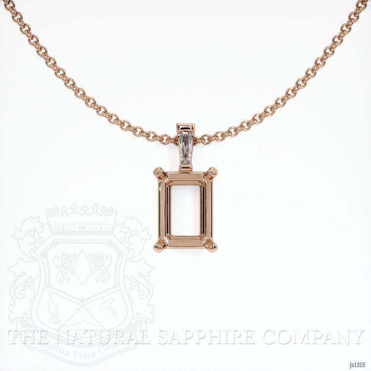 14K Rose Gold Accent Stones Pendant Setting