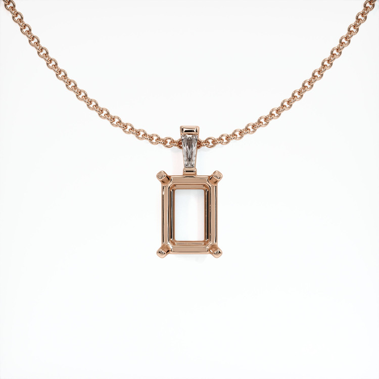 14K Rose Gold Accent Stones Pendant Setting