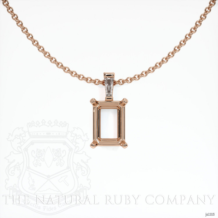 14K Rose Gold Accent Stones Pendant Setting