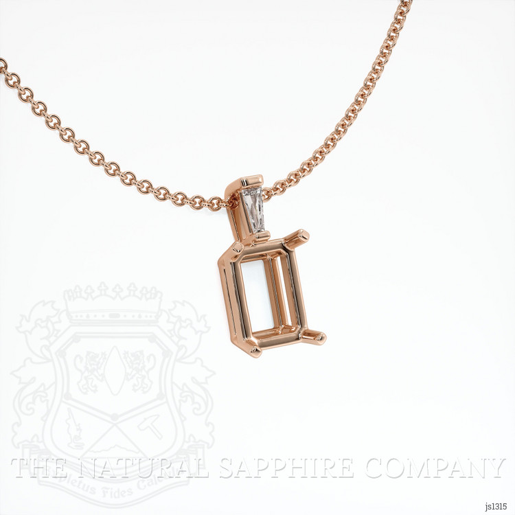 14K Rose Gold Accent Stones Pendant Setting