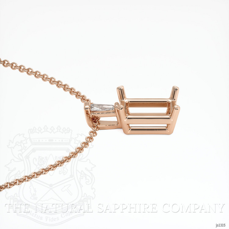 14K Rose Gold Accent Stones Pendant Setting