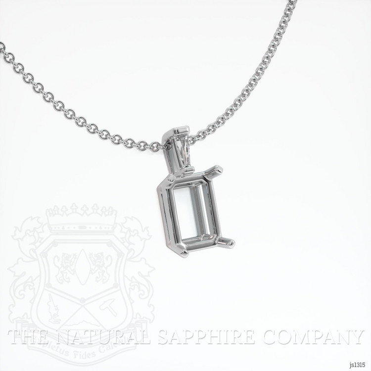 10K White Gold Accent Stones Pendant Setting