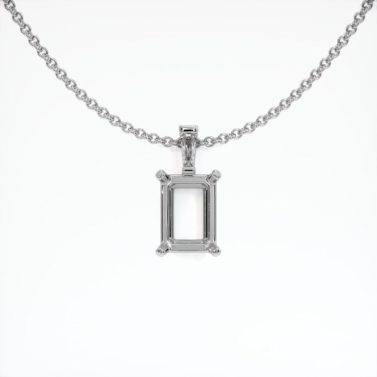 14K White Gold Accent Stones Pendant Setting